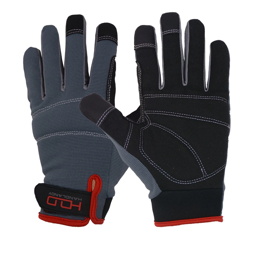 CE En388 Microfiber Foam Padded Palm Touch Screen Custom Mechanic Construction Protection Hand Safety Work Gloves