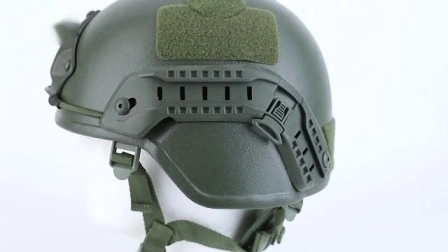 Casco tattico antiproiettile Mich da combattimento in aramide verde militare per la protezione della testa